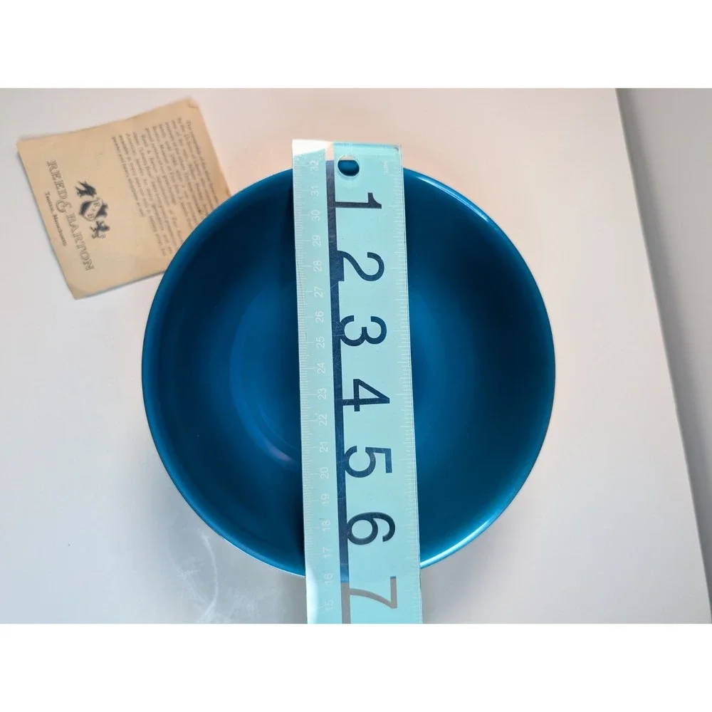 Post 1940s Reed‎ & Barton Deep Turquoise Enameled Silver Plate Bowl